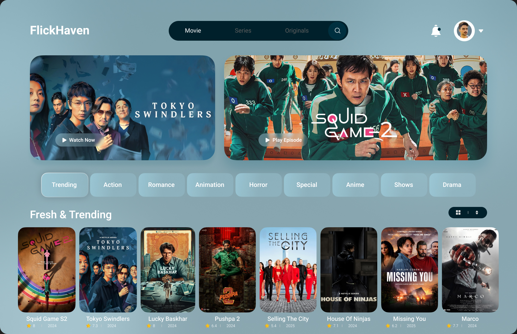 OTT Platform ui