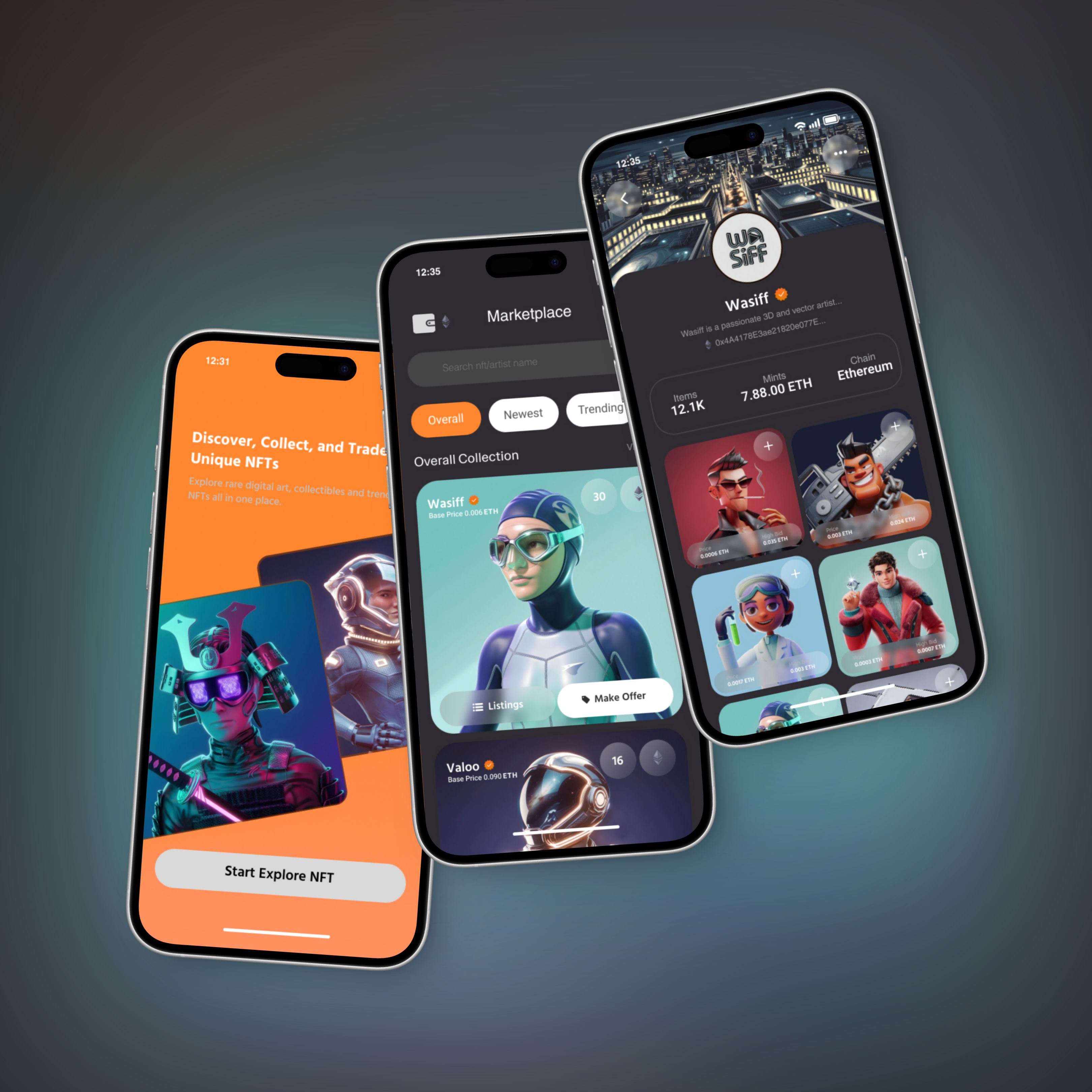 NFT Market app ui